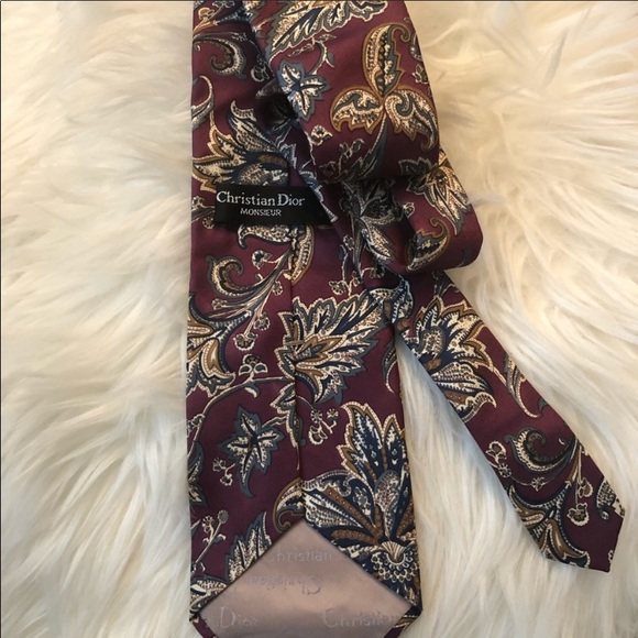 - Christian Dior MONSIEUR PAISLEY SILK TIE 
ALL SILK - Picture 5 of 9